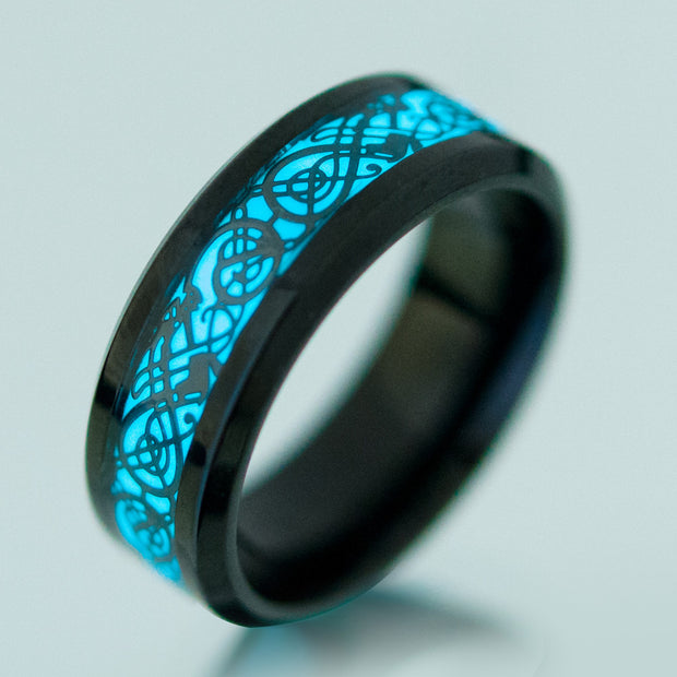 Stainless Steel Night Glow Dragon Ring