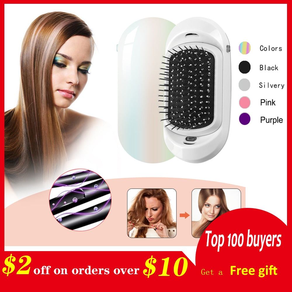 Portable Electric Ionic Hairbrush