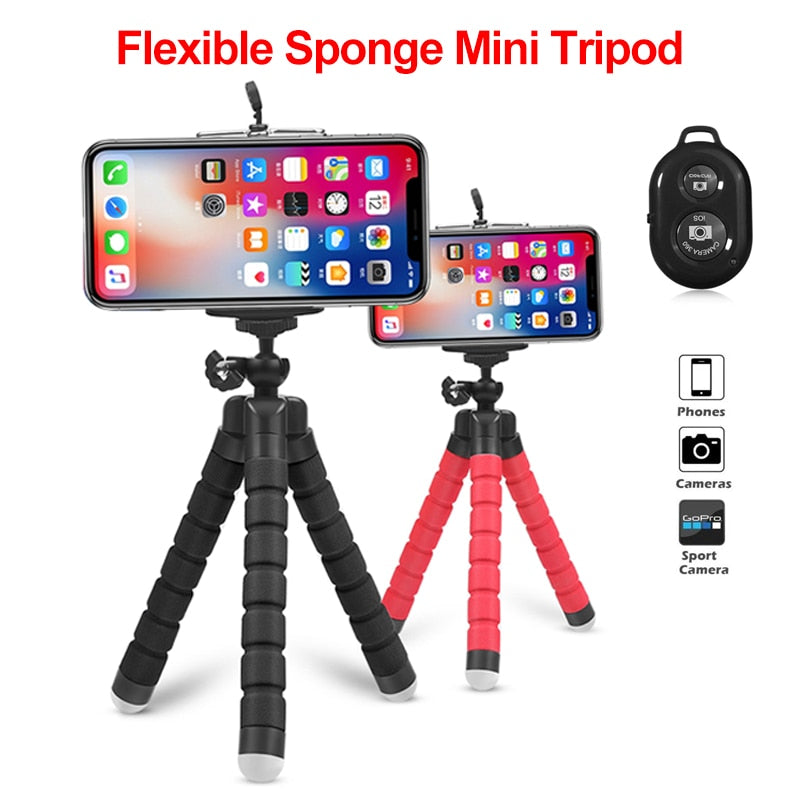 Tripod Phone Holder With Bluetooth Remote Shutter