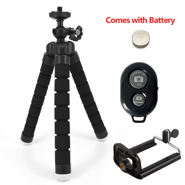 Tripod Phone Holder With Bluetooth Remote Shutter